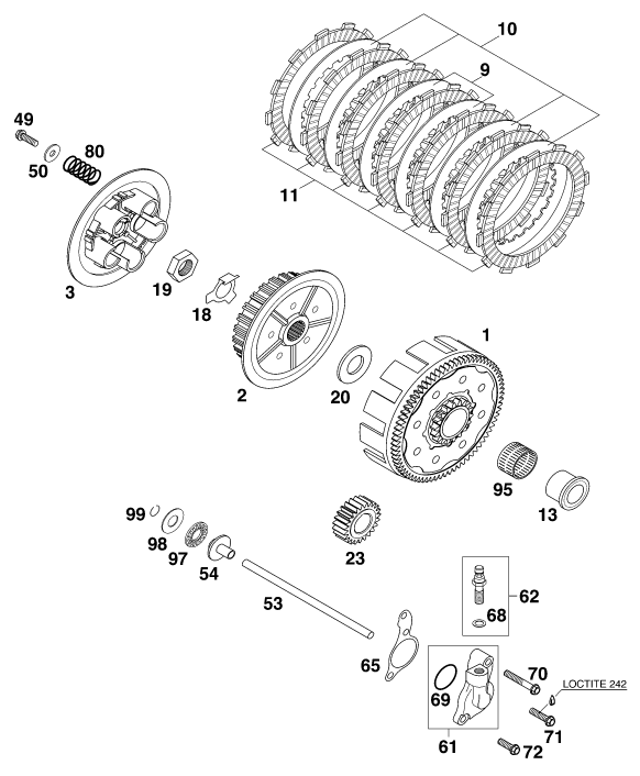 EMBRAYAGE POUR 125 EXC (EU)