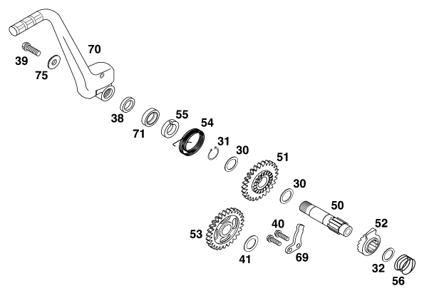 DEMARREUR KICK POUR 125 EXC (EU)