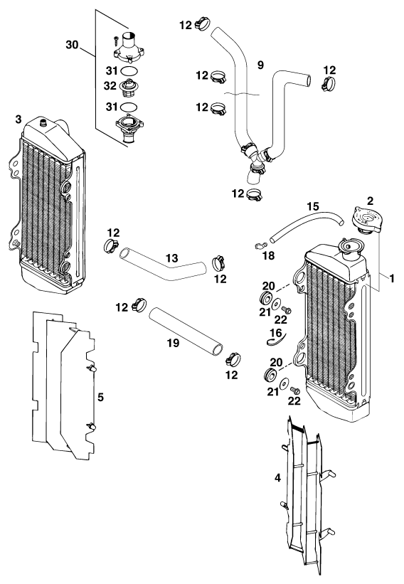 SYSTEME DE REFROIDISSEMENT POUR 125 EXC (EU)