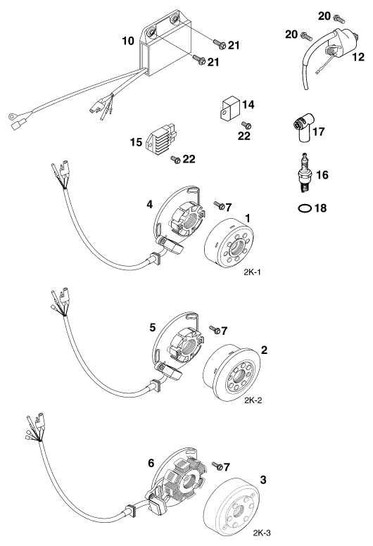 SYSTEME DE ALLUMAGE POUR 125 EXC 2000 EU