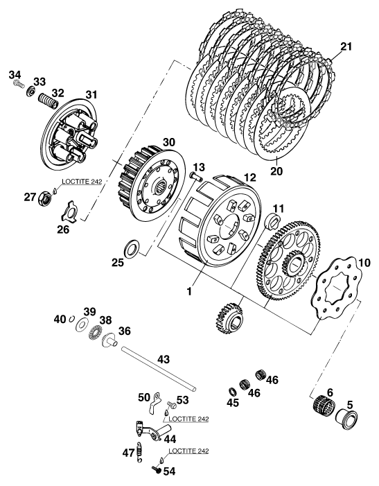 EMBRAYAGE POUR 250 EXC 98 EU