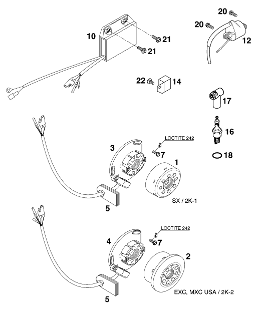 SYSTEME DE ALLUMAGE POUR 250 SX 98 (EU)