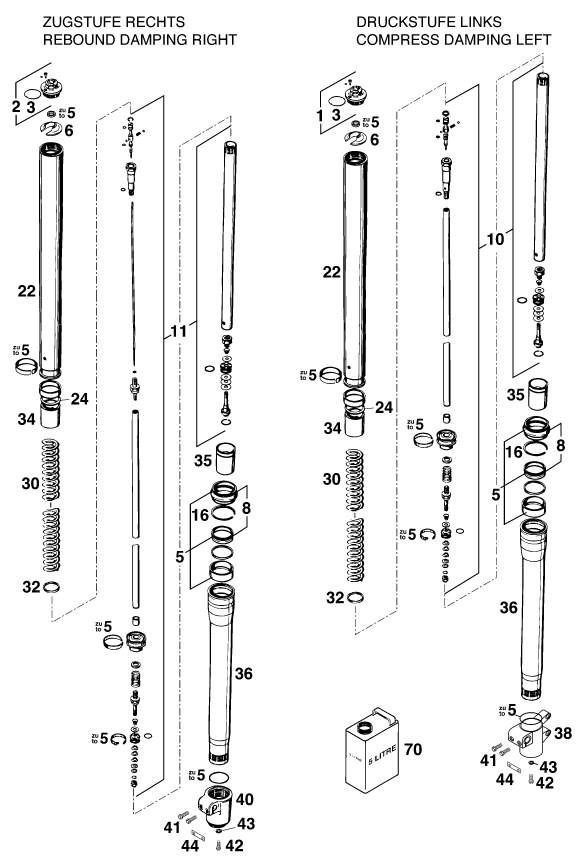 FOURCHE TELESCOPIQUE POUR 400 LC 4 98 (EU)