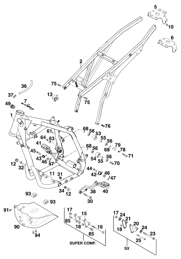 CADRE POUR 620 SX EU