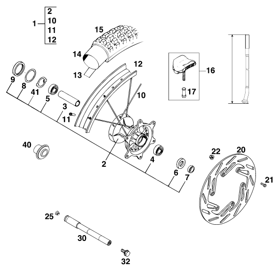 ROUE AVANT POUR 400 SX C EU