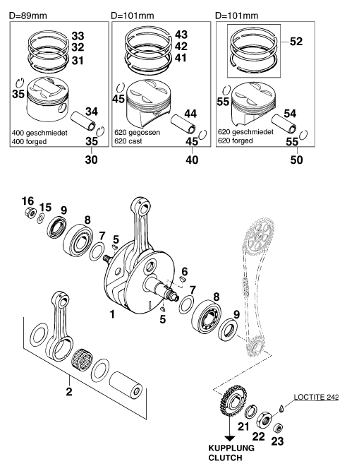 VILEBREQUIN PISTON POUR 620 SUP-COMP (EU)