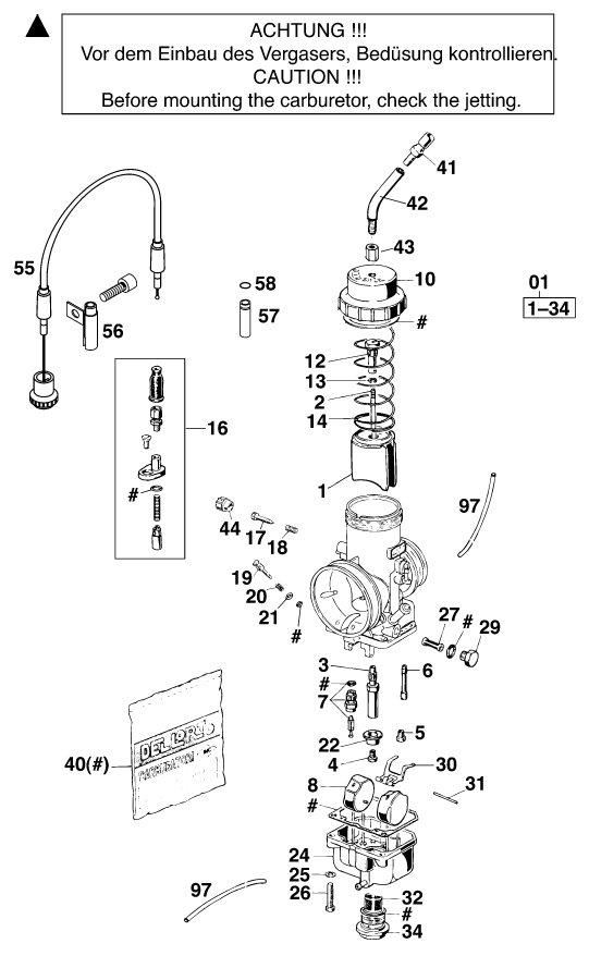 CARBURATEUR POUR 540 SXC EU