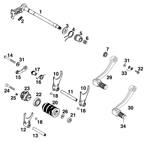 MECANISME DE SELECTION POUR 400 SX C EU