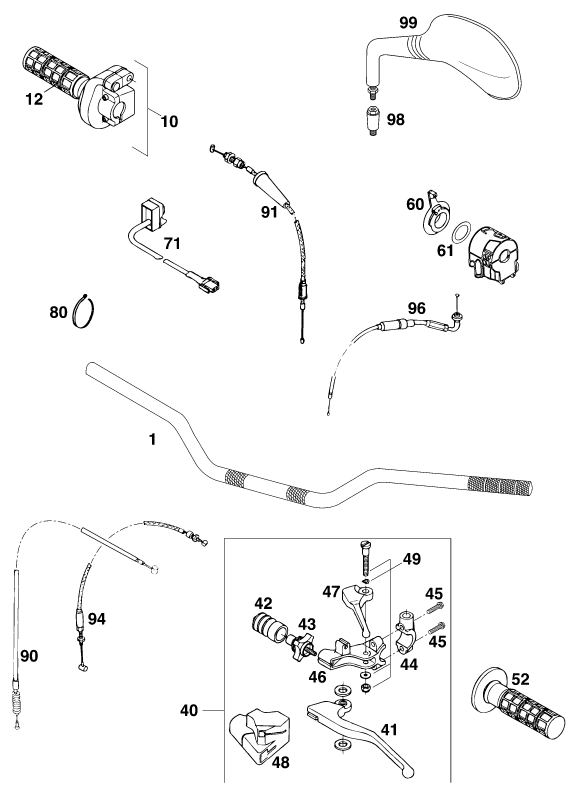 GUIDON ARMATURES POUR 620 LC-4 98 COMPETITION (EU)