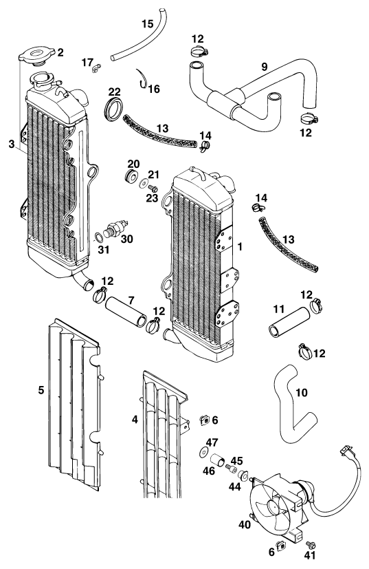 SYSTEME DE REFROIDISSEMENT POUR 620 LC 4 98 COMPETITION EU