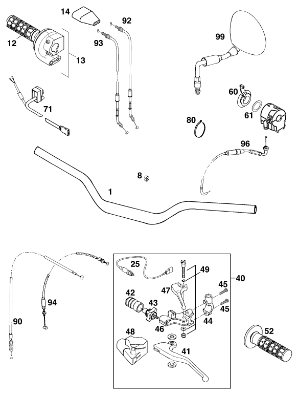 GUIDON ARMATURES POUR 640 ADVENTURE R 2000 EU
