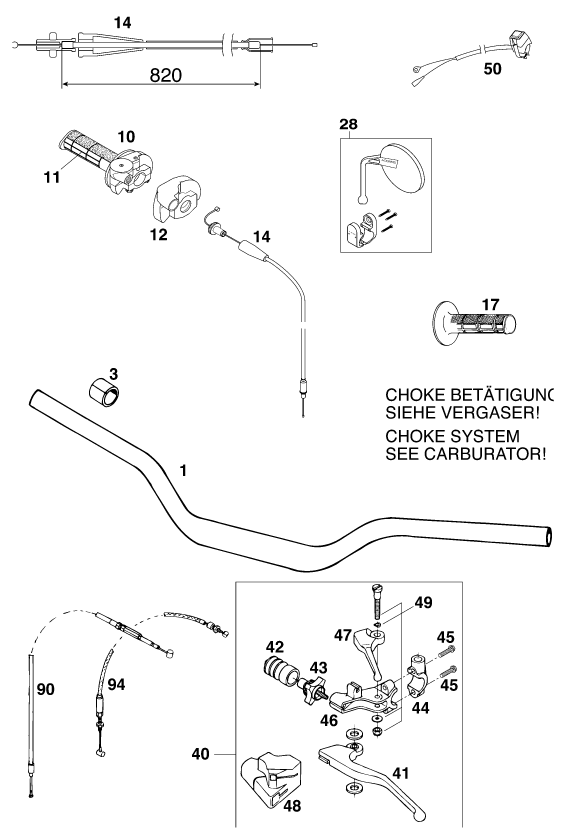 GUIDON ARMATURES POUR 400 SX C EU