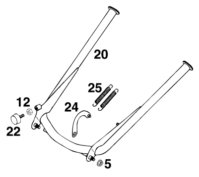 BEQUILLE LATERALE  BEQUILLE CENTRALE POUR 620 SC SUPER MOTO 2000 EU