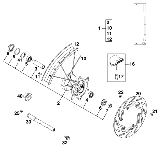 ROUE AVANT POUR 540 SXC 20KW EU