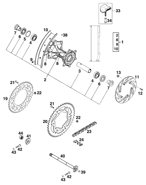 ROUE ARRIERE POUR 400 SUP-COMP 20KW (EU)