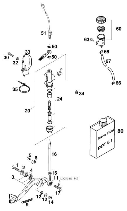 SYSTEME DE FREIN ARRIERE POUR 400 LC 4 99 (EU)