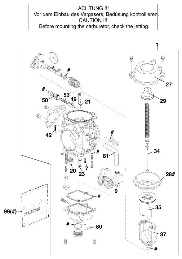 CARBURATEUR POUR 640 DUKE IILIME EU