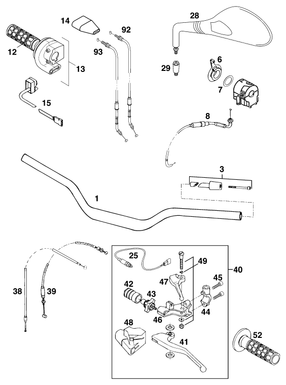 GUIDON ARMATURES POUR 640 DUKE IILIME (EU)