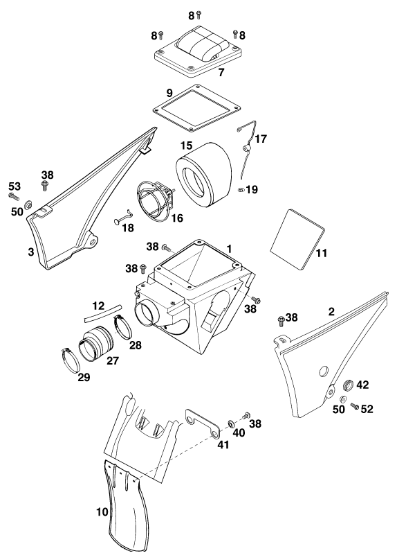 FILTRE A AIR POUR 640 DUKE II 2000 (EU)