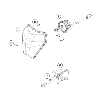 Mini ampoule LED moto pour KTM LC4 640 2000-2005 (Feux de croisement et  route)