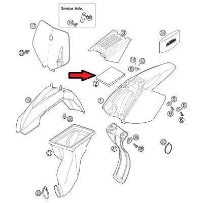 FILTRE A AIR POUR 50 SX DE 2001 A 2007