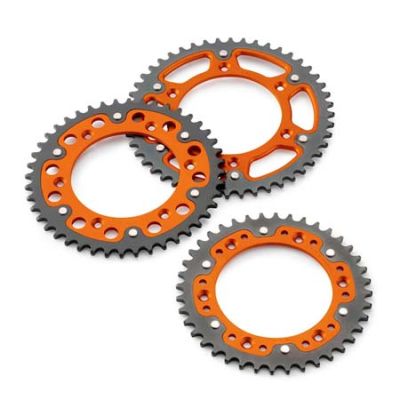 Couronne Aluminium orange piste en acier pour SX/EXC/SMR