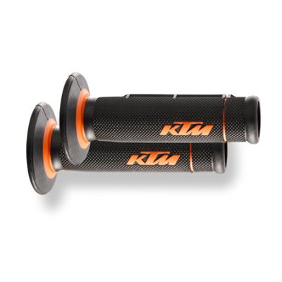 JEU DE POIGNEE DOUBLE COMPOSANT NOIRE/ORANGE KTM "KTM 2K GRIP SET" POUR LC4/EXC/SX-F/DUKE/SUPERMOTO/SX/ENDURO/FREERIDE/ADVENTURE/..