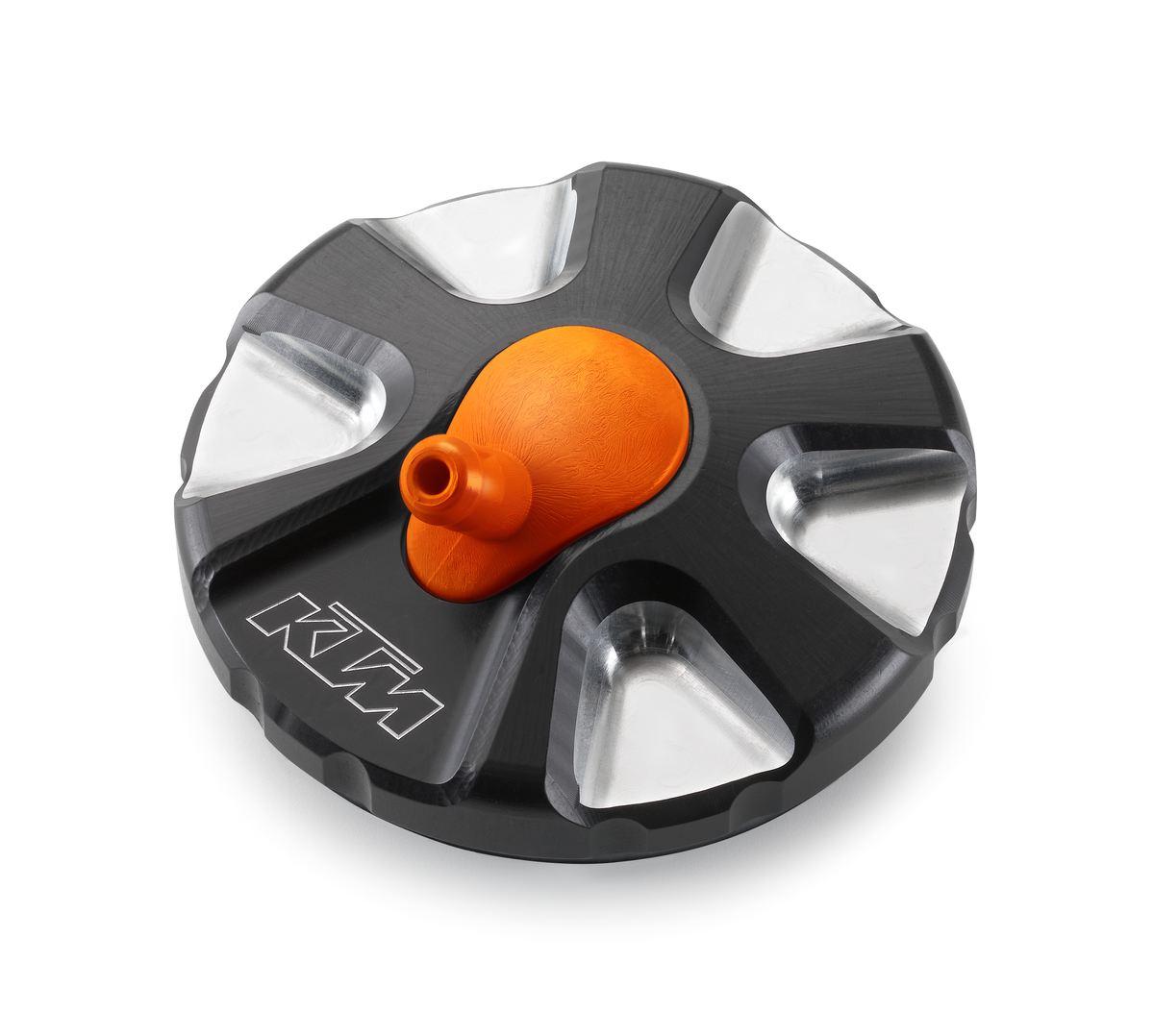 Bouchon de réservoir Zeta orange pour KTM 65,85,125,250,350,450  SX/SX-F/EXC/EXC-F - pièces détachées moto cross Mud Riders